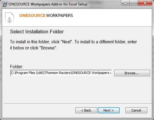 Screen capture showing how to select a custom folder for installation.